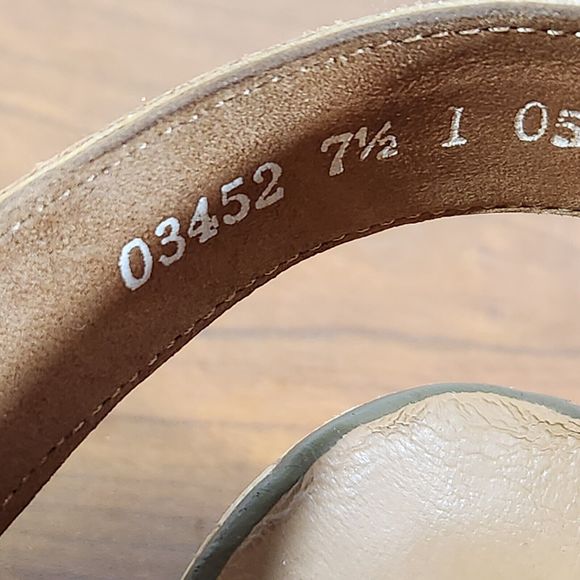 Paul Green Shoes Womens Size 7.5 UK  10 US Open Toe Leather Tan Sandal *FLAWS* - Picture 8 of 16